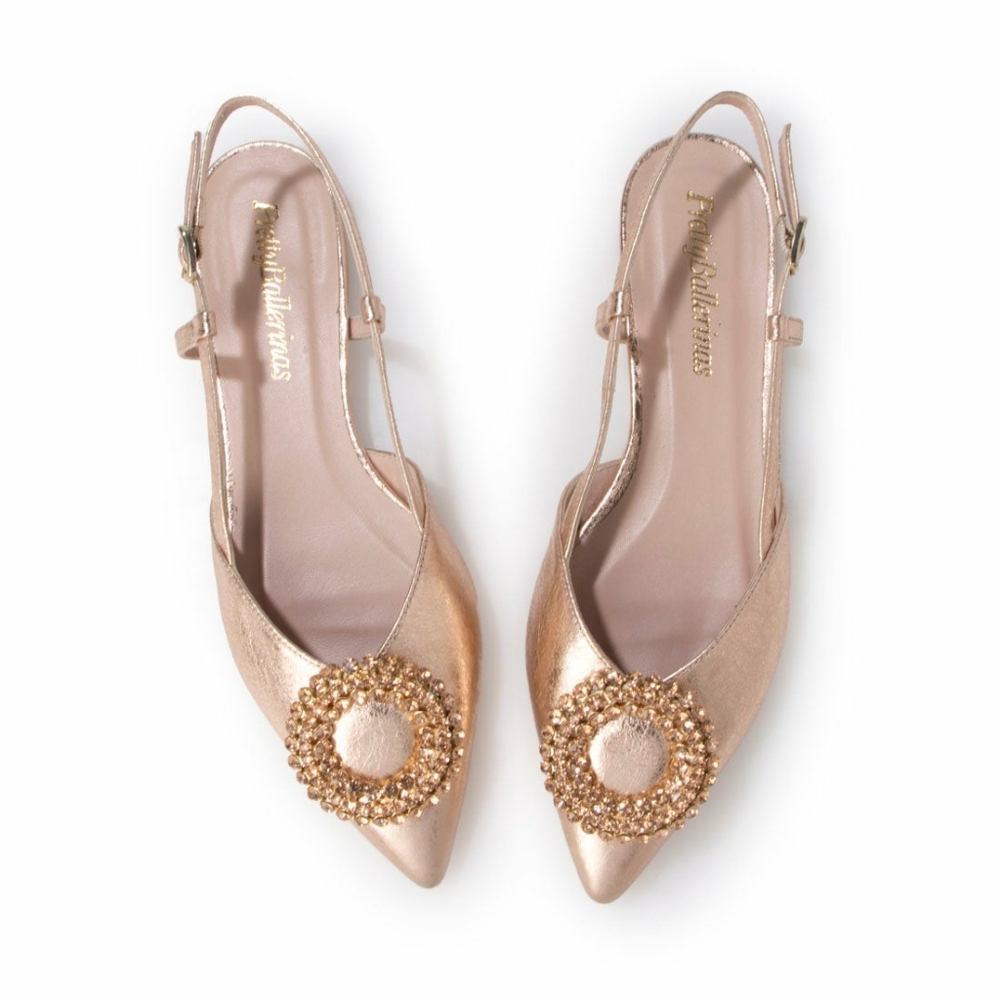 💖💖 BNIB Pretty Ballerinas Rose Gold Flats Slingback Pointed Toe Size US 7- 7½